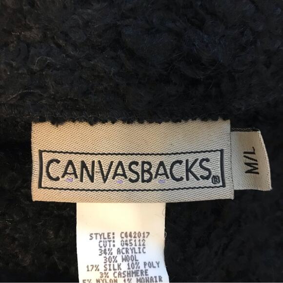 Canvasbacks Vintage Fringed Boucle Poncho-Size M/L-Silk, Cashmere,& Wool Blend - Picture 13 of 15